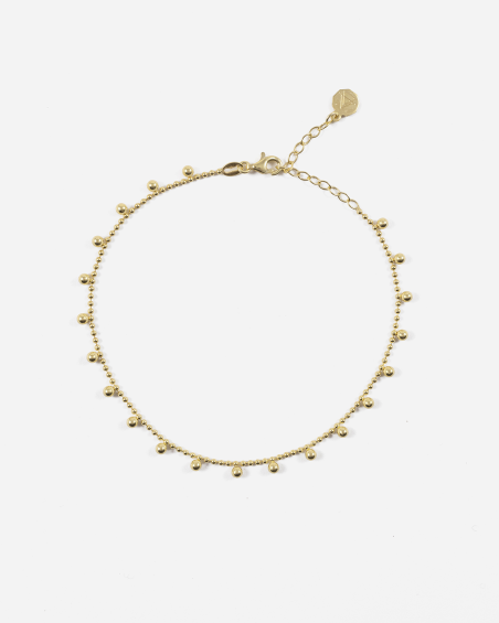 YELLOW GOLD SPHERES AND BUBBLES ANKLET