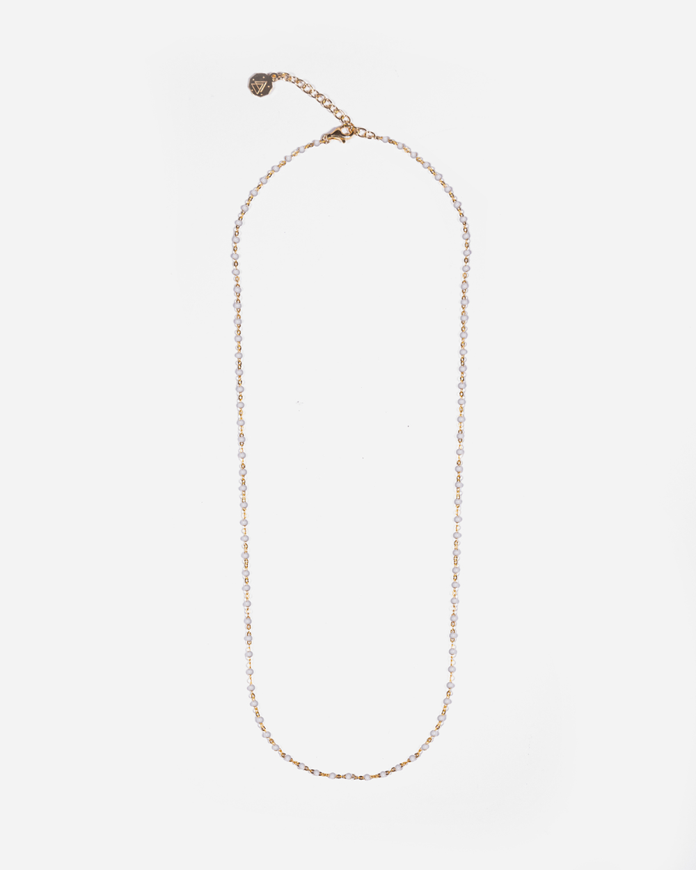 YELLOW GOLD NECKLACE WITH WHITE ENAMEL