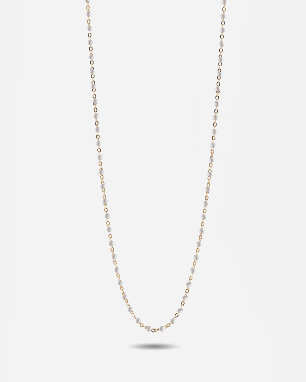 YELLOW GOLD NECKLACE WITH WHITE ENAMEL
