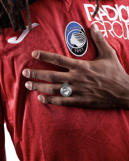 BAGUE CÉLÉBRATIF ATALANTA CHAMPION D'EUROPE EN ARGENT