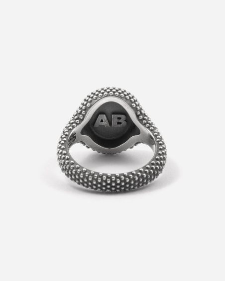 BAGUE CHEVALIÈRE OVALE À PICOTS EN ARGENT ASIA BRAGONZI