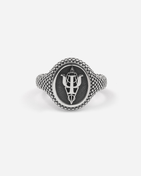 SILVER OVAL SIGNET RING ASIA BRAGONZI