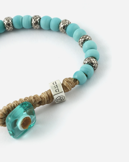 AUA WITH NOVE25 OASI SILVER BRACELET WITH TURQUOISE STONES