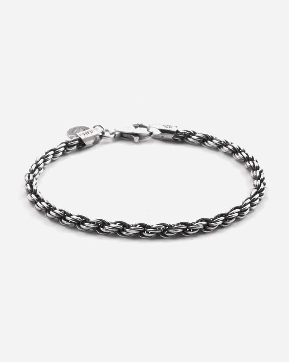 NKlaus Bracciale In Argento 925 Per Uomo E Donna - Catena A Piselli Rotonda Larga 4mm, Lunghezza 20cm, Unisex 12248