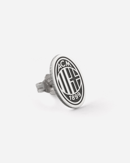 BOUCLE D'OREILLE LOBE AVEC LOGO AC MILAN EN ARGENT