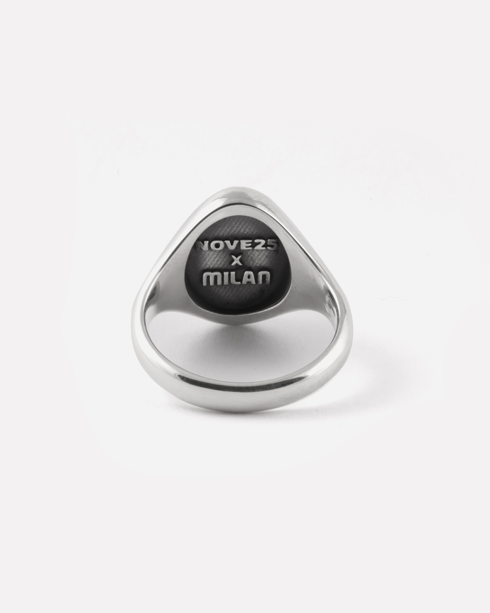 AC MILAN CREST SILVER OVAL SIGNET RING