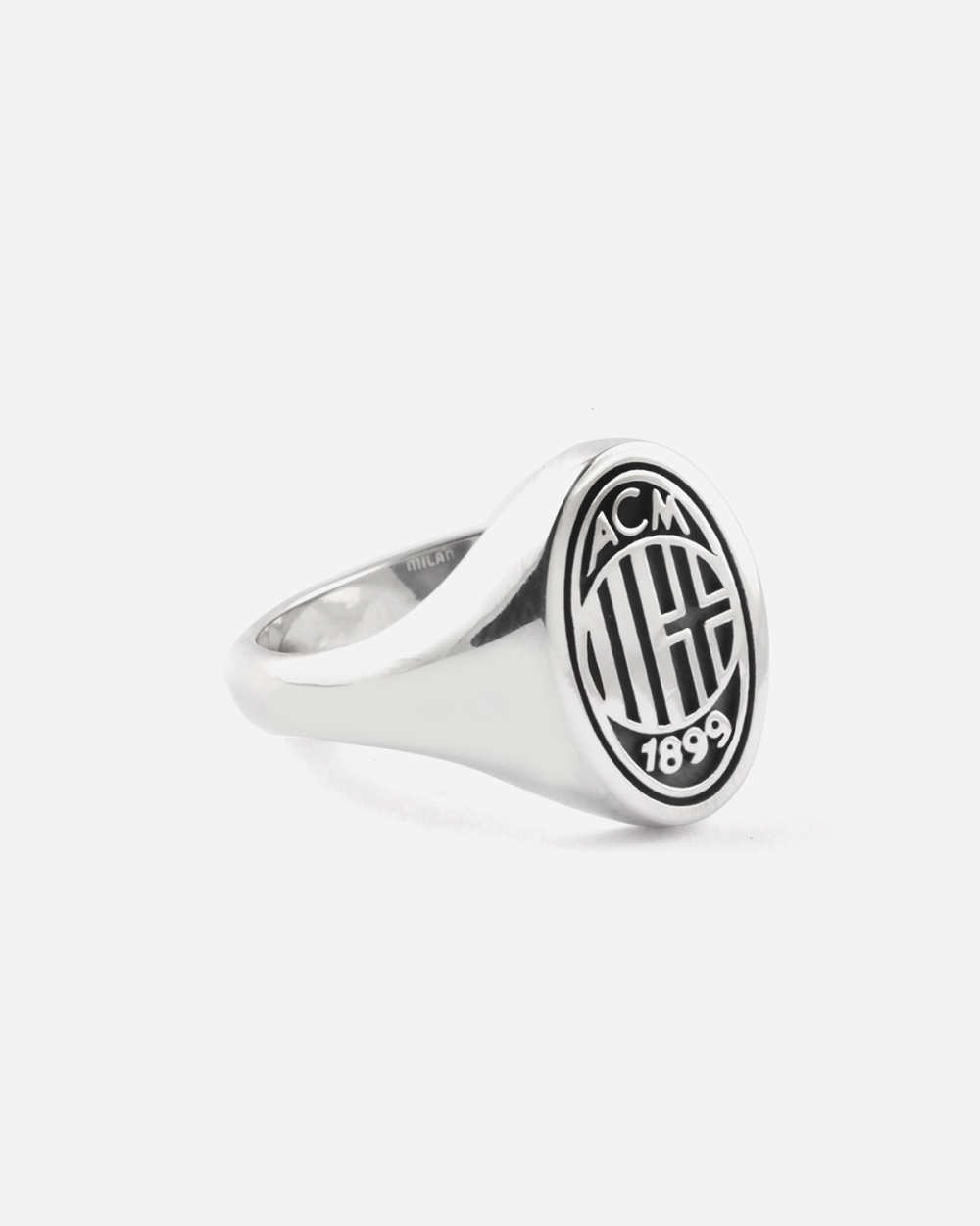 BAGUE CHEVALIÈRE OVALE AVEC LOGO AC...