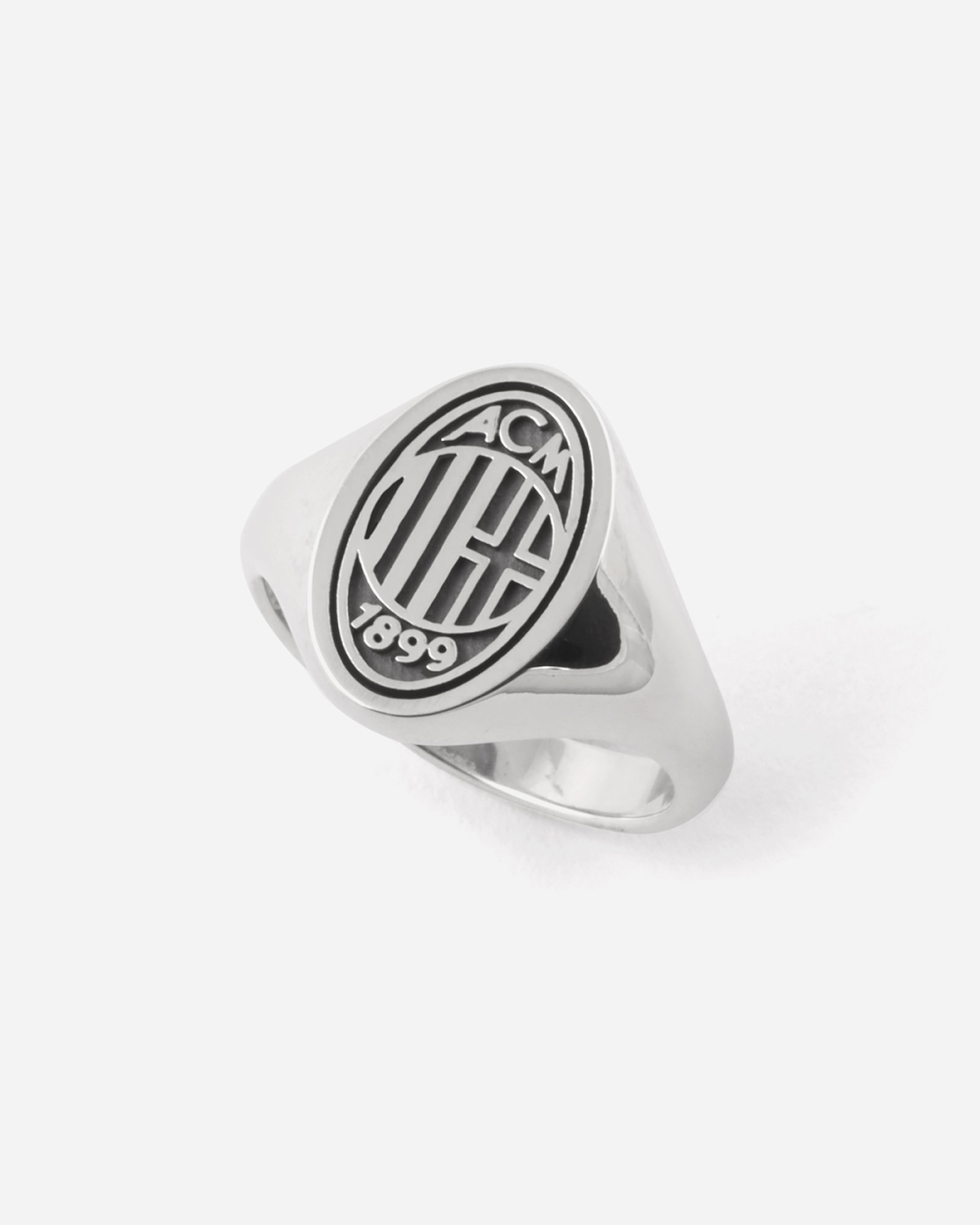 AC MILAN CREST SILVER OVAL SIGNET RING