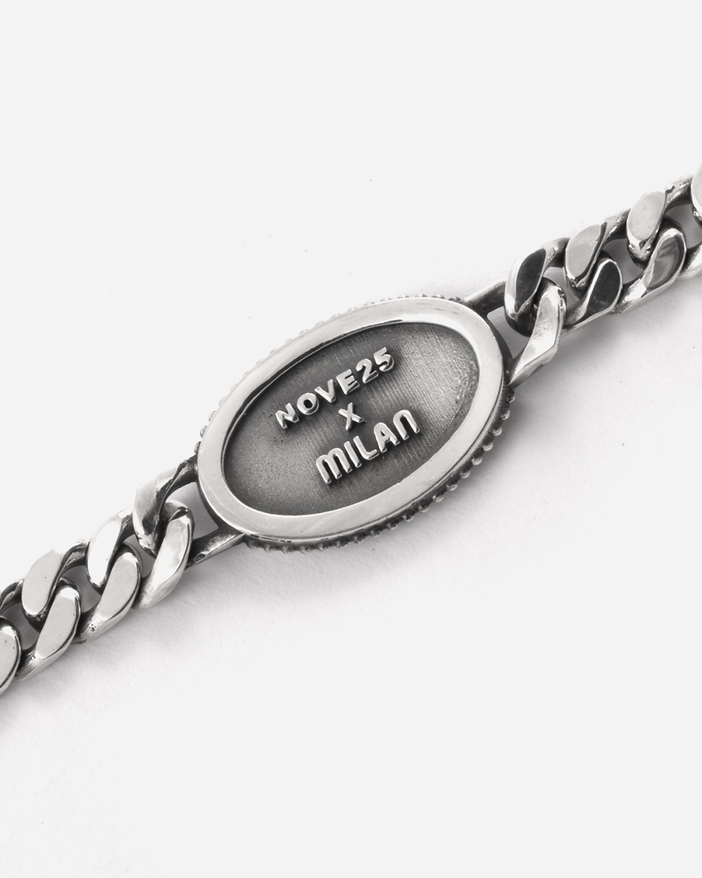 AC MILAN CREST SILVER CURB CHAIN...