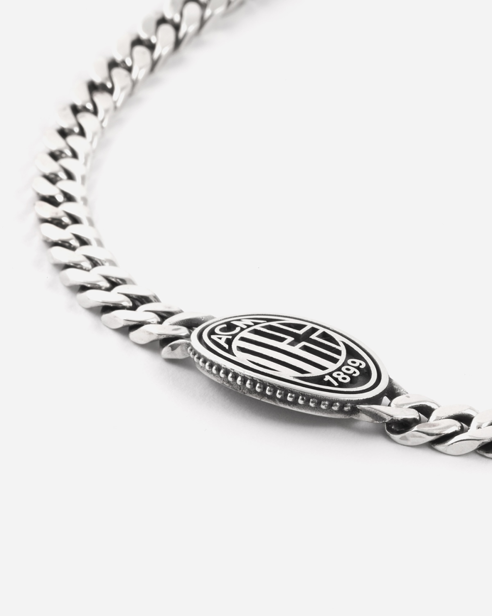 AC MILAN CREST SILVER CURB CHAIN...