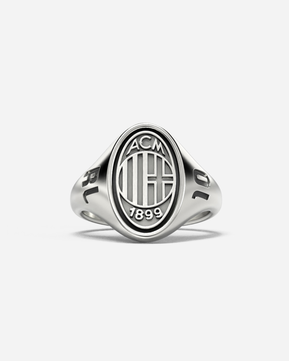 BAGUE CHEVALIÈRE OVALE AVEC LOGO AC...