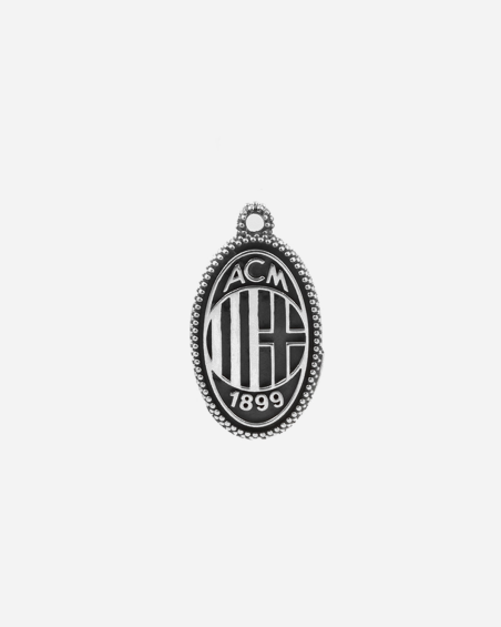 PENDENTIF À PICOTS AVEC LOGO ET DIABLE AC MILAN EN ARGENT