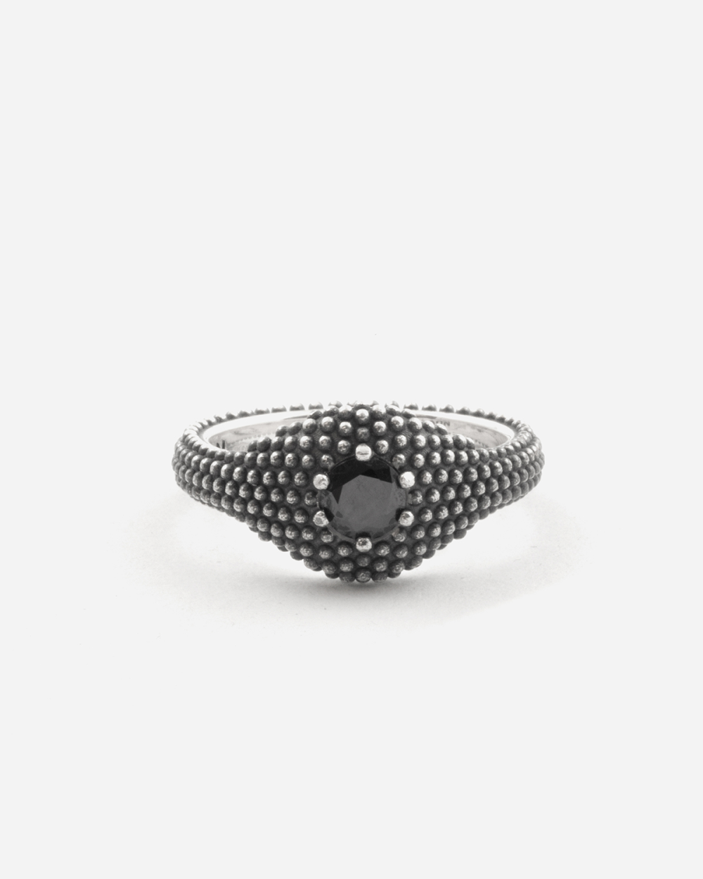 THOUSAND EYES DOTTED SIGNET RING WITH...