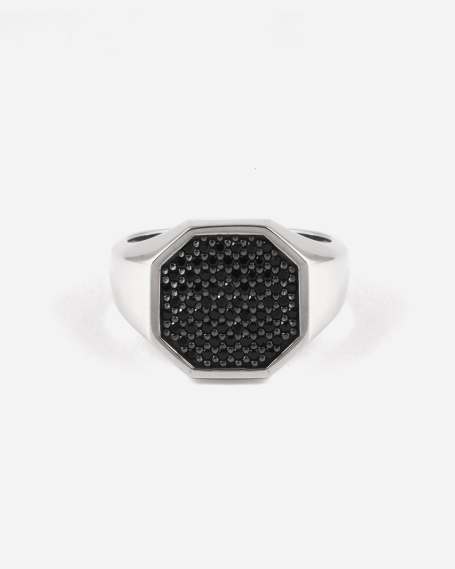 OCTAGONAL SIGNET RING WITH...