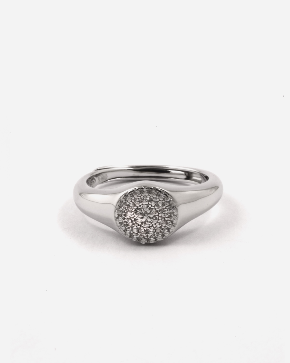 ADAPTABLE ROUND SIGNET RING WITH...