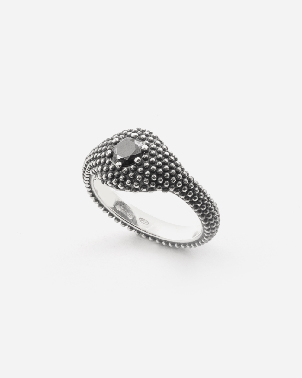 THOUSAND EYES DOTTED SIGNET RING WITH...