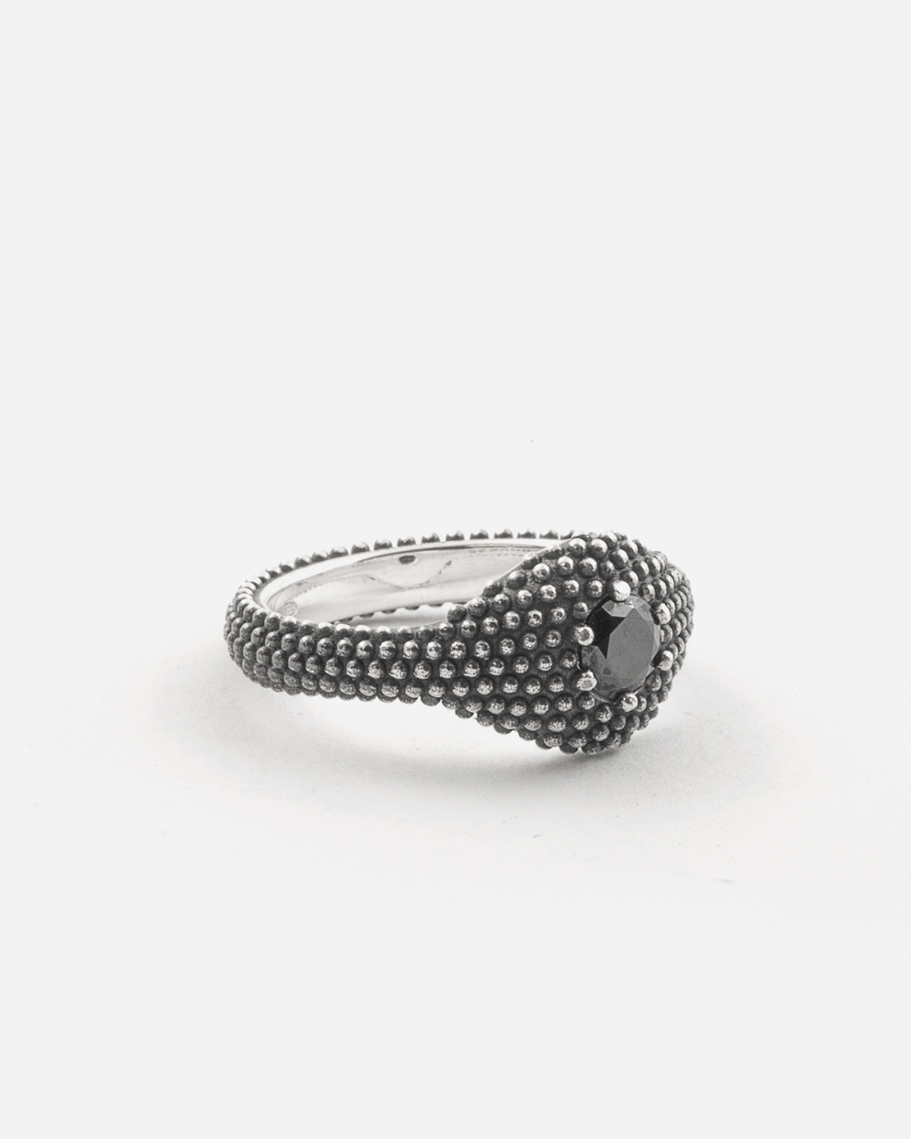 THOUSAND EYES DOTTED SIGNET RING WITH...