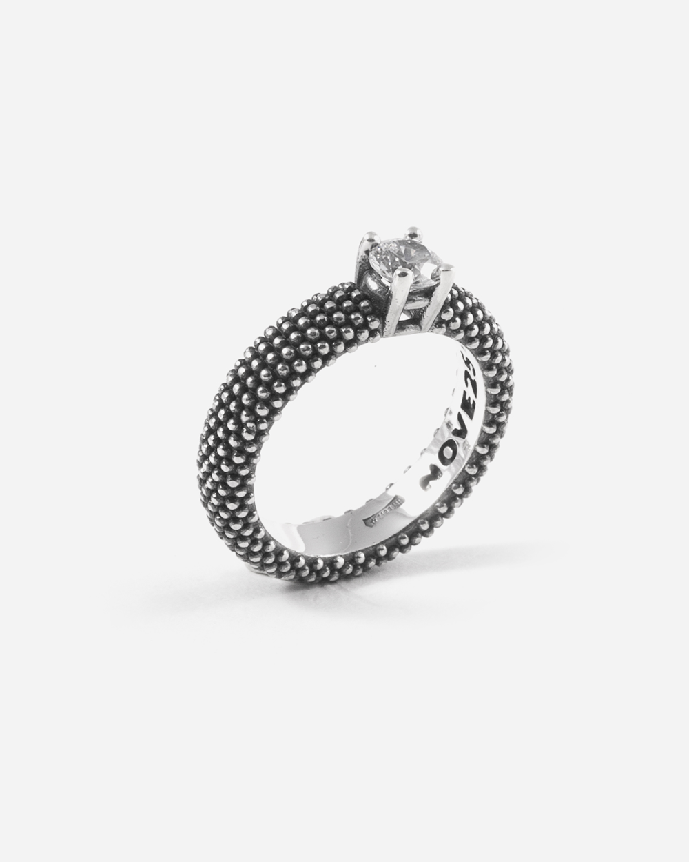 SOLITAIRE DOTTED RING WITH WHITE...