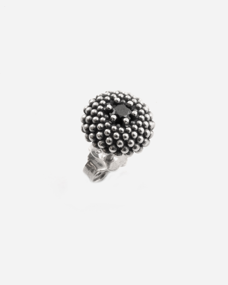 COROLLA ROUND DOTTED EARRING WITH BLACK BRILLIANT