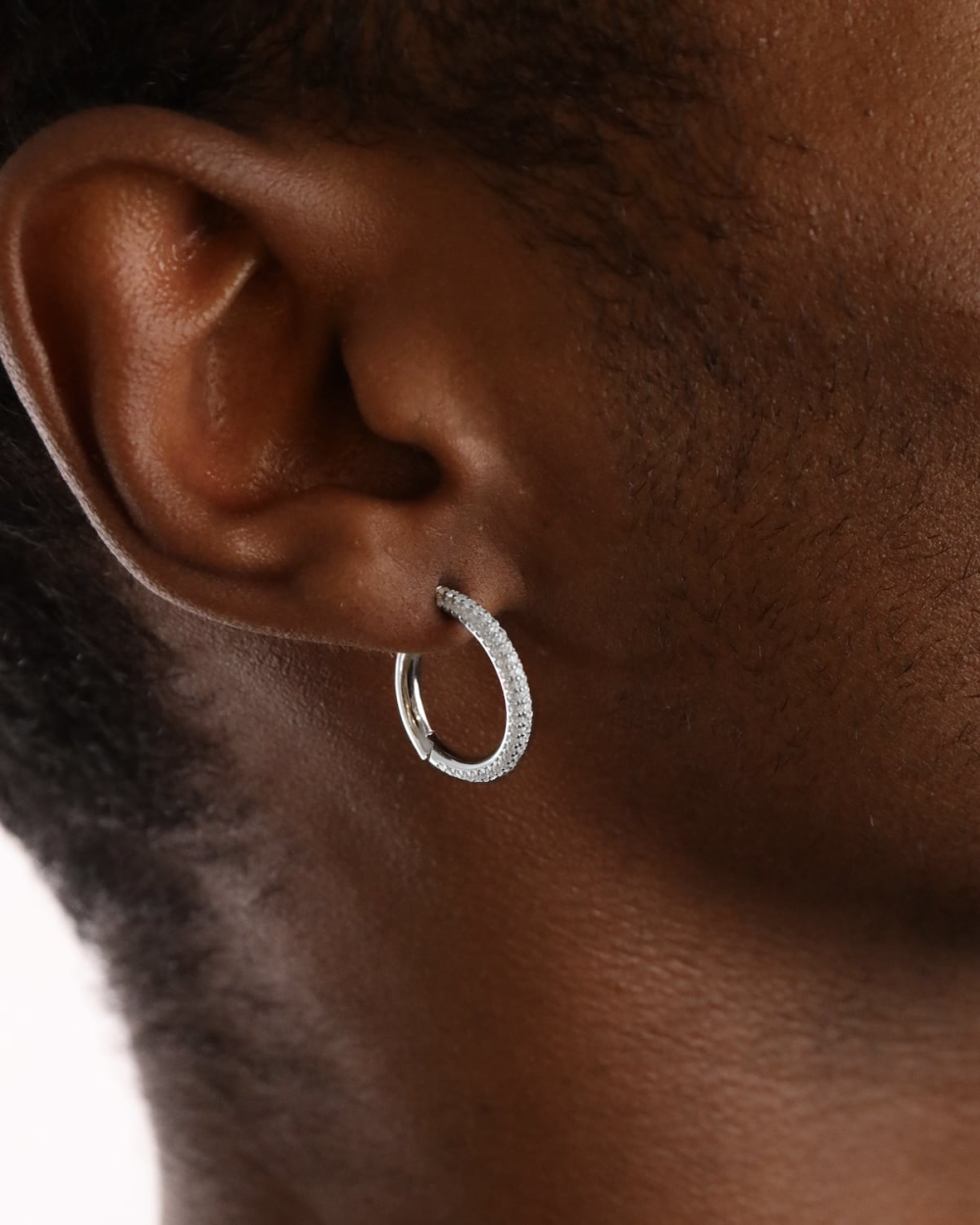 ROUND TUBE MEDIUM HOOP EARRING WITH...