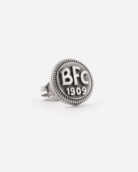 BOUCLE D'OREILLE LOBE AVEC LOGO BOLOGNA FC EN ARGENT