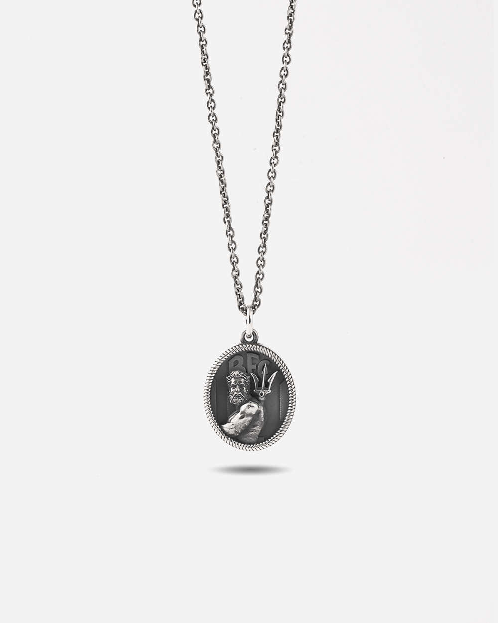 BOLOGNA FC NEPTUNE SILVER OVAL PENDANT