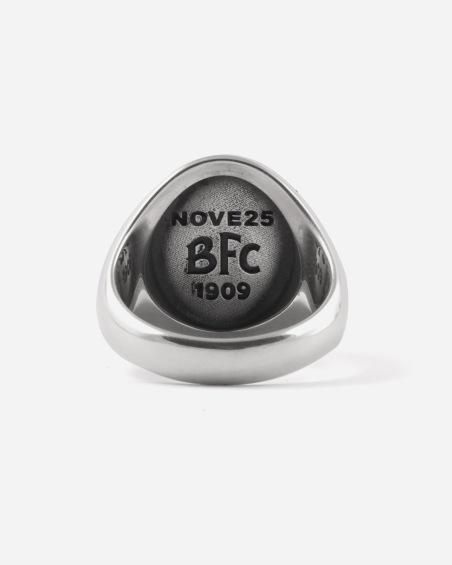 BAGUE CHEVALIÈRE OVALE NEPTUNE BOLOGNA FC EN ARGENT