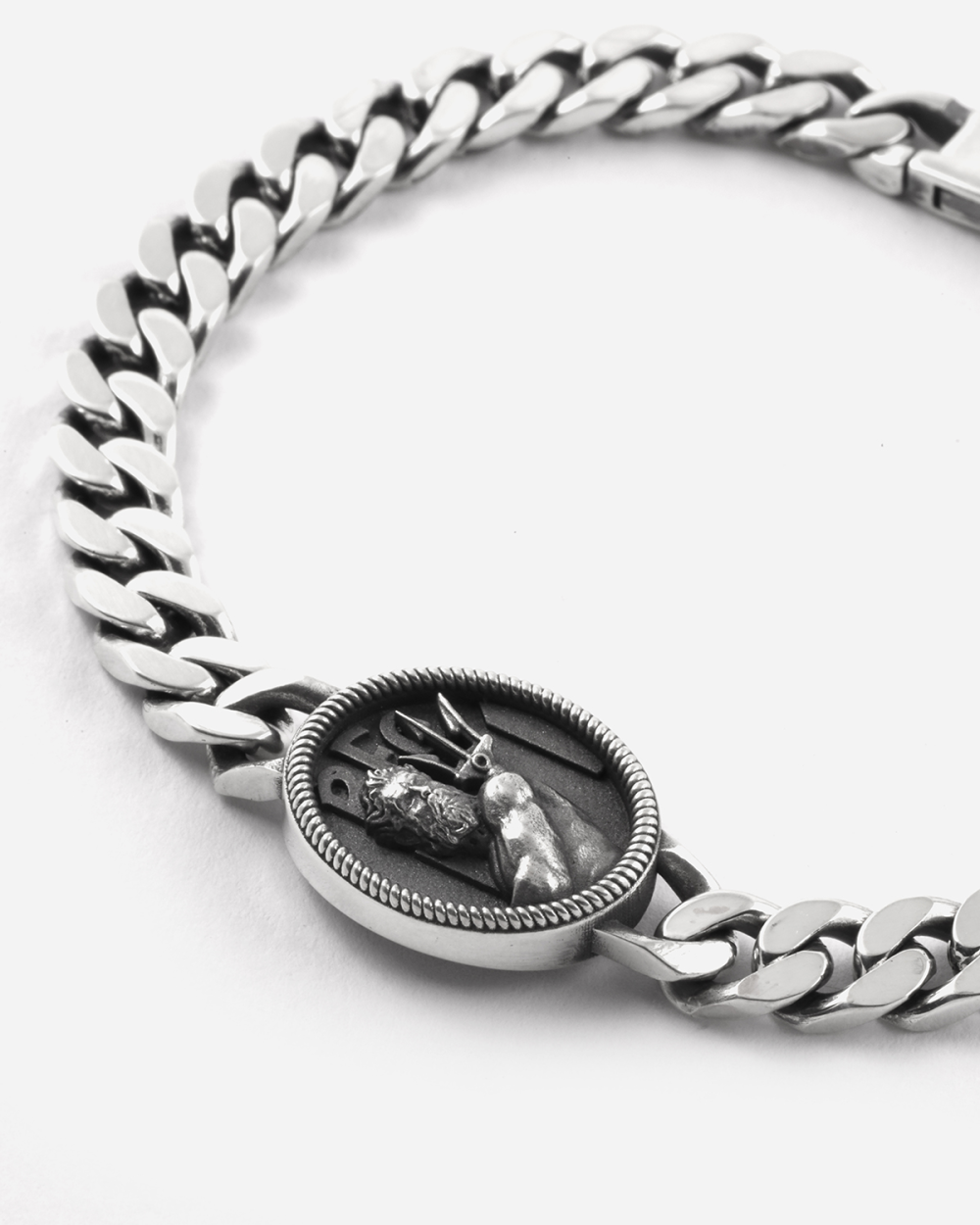 BOLOGNA FC NEPTUNE SILVER CURB CHAIN...