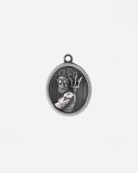 BOLOGNA FC NEPTUNE SILVER OVAL PENDANT