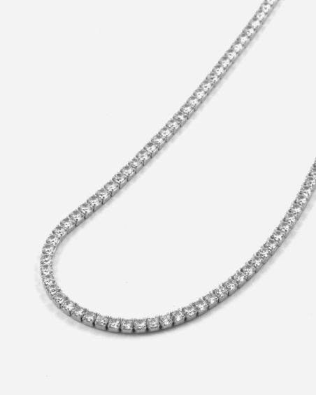 COLLIER TENNIS EN ARGENT AVEC BRILLANTS BLANCS