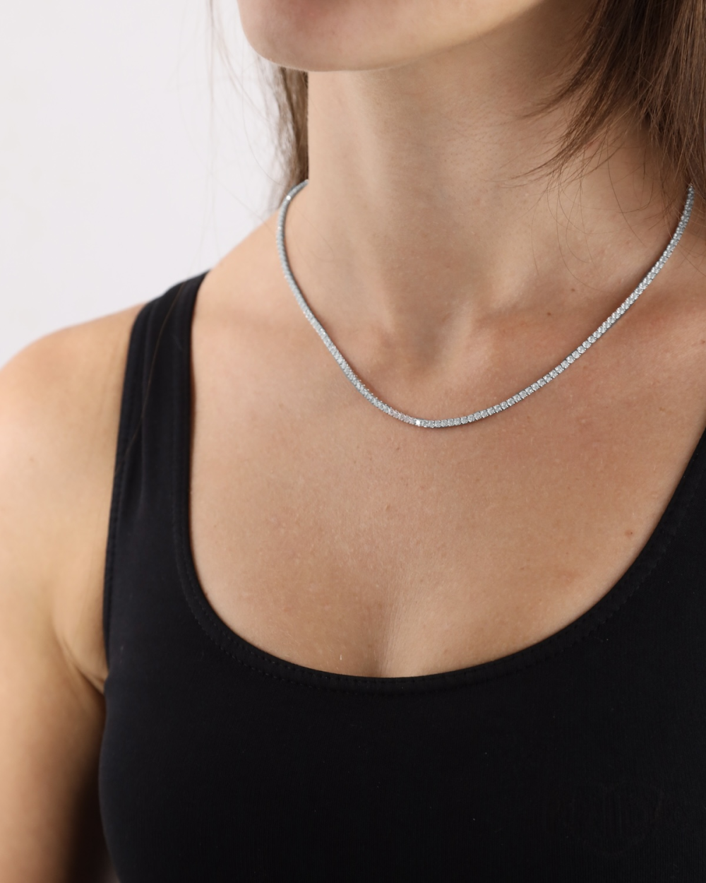 TENNIS NECKLACE WITH WHITE BRILLIANTS