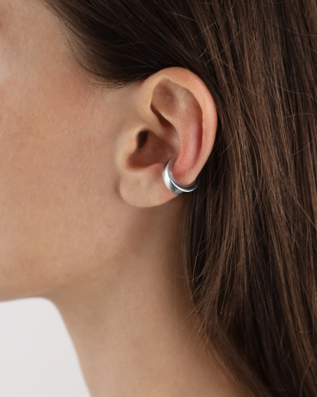 SILVER SQUARED EARCUFF