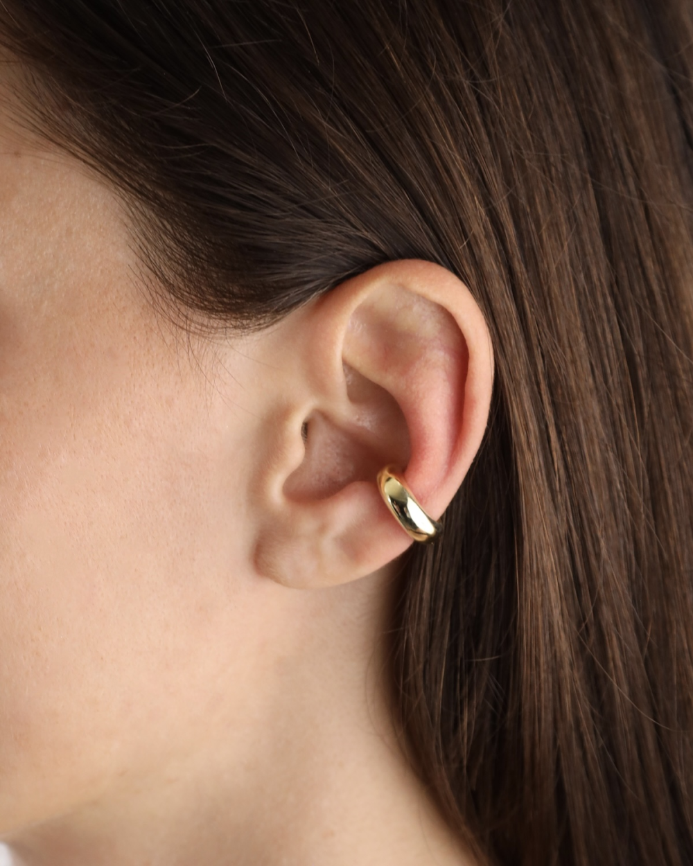 Conch Ear Cuff Orecchino A Clip In Oro Giallo 9 Carati - Fatto A Mano, Non Forato, Regolabile