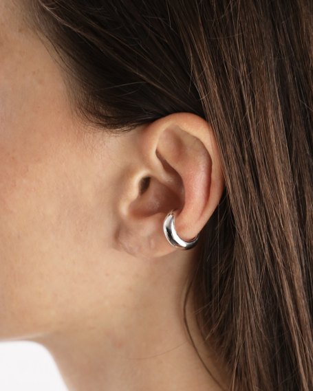 EARCUFF ABOMBADO DE PLATA 2