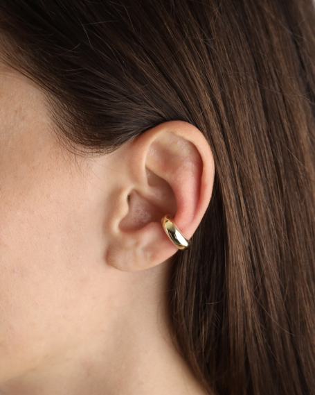 YELLOW GOLD ROUNDED EARCUFF 2