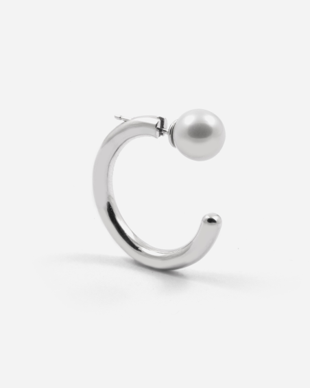 PIERCING HOOP EARRING WITH PEARL