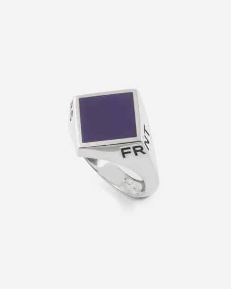 BAGUE CHEVALIÈRE LOSANGE EN ARGENT AVEC ÉMAIL VIOLET FIORENTINA