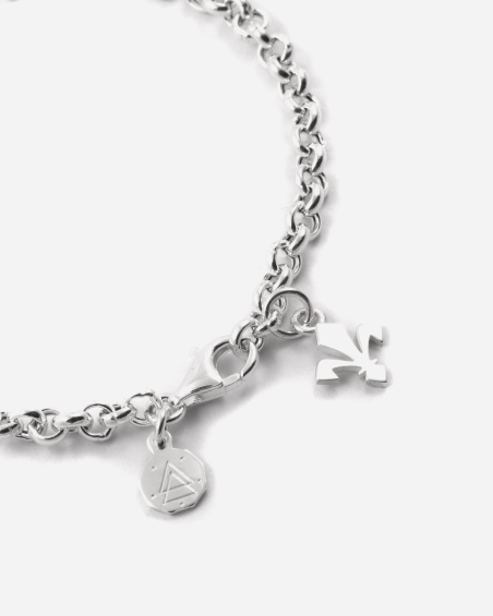 BRACELET CHAÎNE AVEC CHARM GIGLIO FIORENTINA EN ARGENT