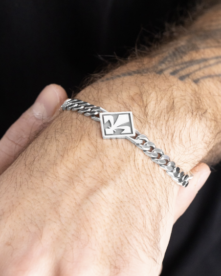 FIORENTINA GIGLIO SILVER CURB CHAIN BRACELET