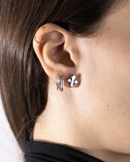 FIORENTINA GIGLIO SILVER LOBE EARRING