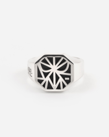 BAGUE CHEVALIÈRE OCTAGON EYES SOLOMOSTRY EN ARGENT