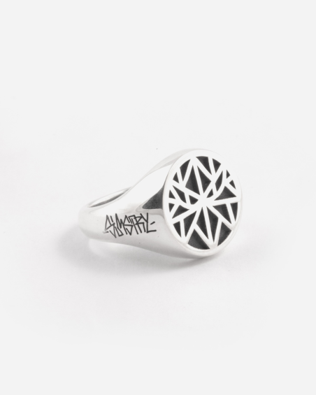 ANELLO CHEVALIER TONDO SIGNATURE SOLOMOSTRY IN ARGENTO