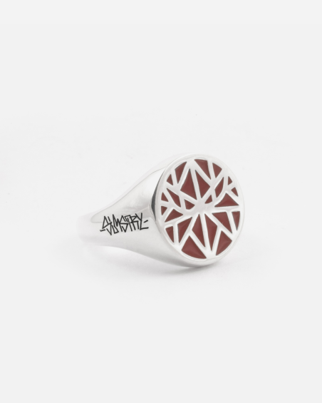 ANELLO CHEVALIER TONDO SIGNATURE SOLOMOSTRY IN ARGENTO