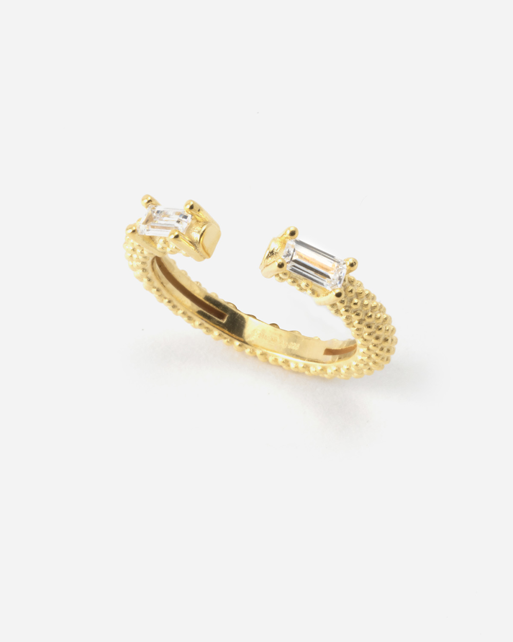 GOLD PLATED DOUBLE MIRROR RING WITH...