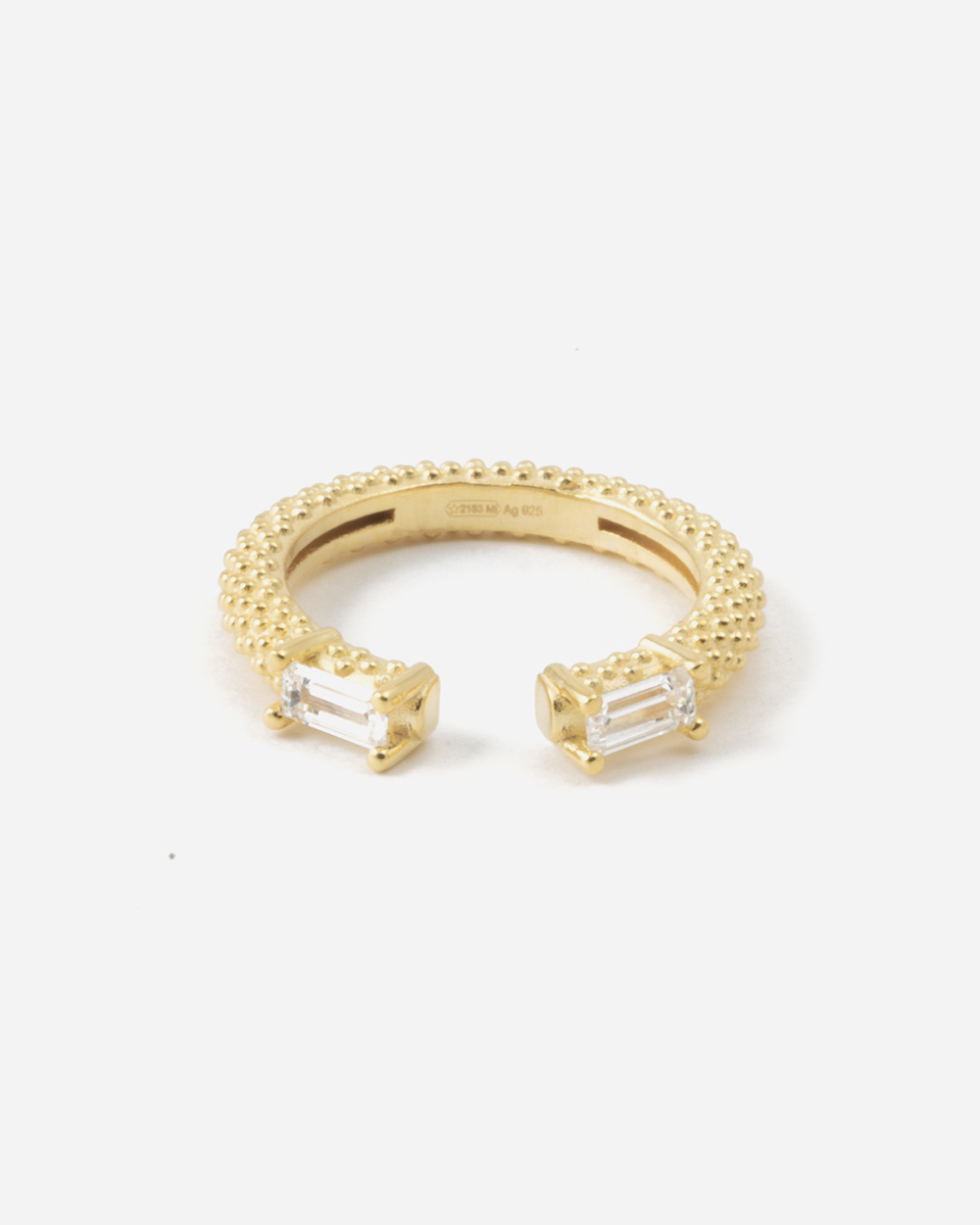 GOLD PLATED DOUBLE MIRROR RING WITH...