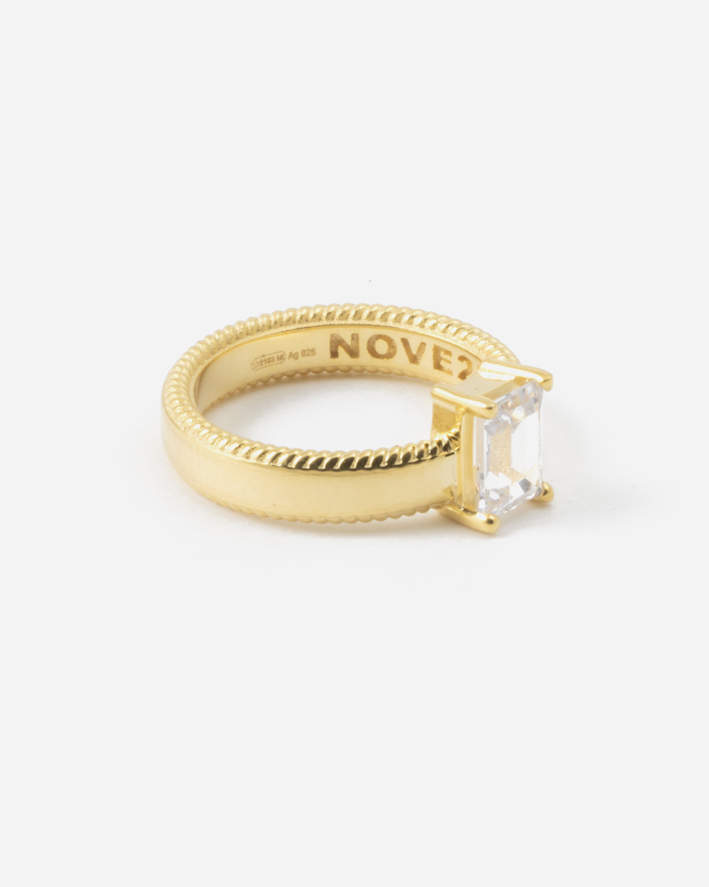 GOLD PLATED THICK MIRROR RING WITH...