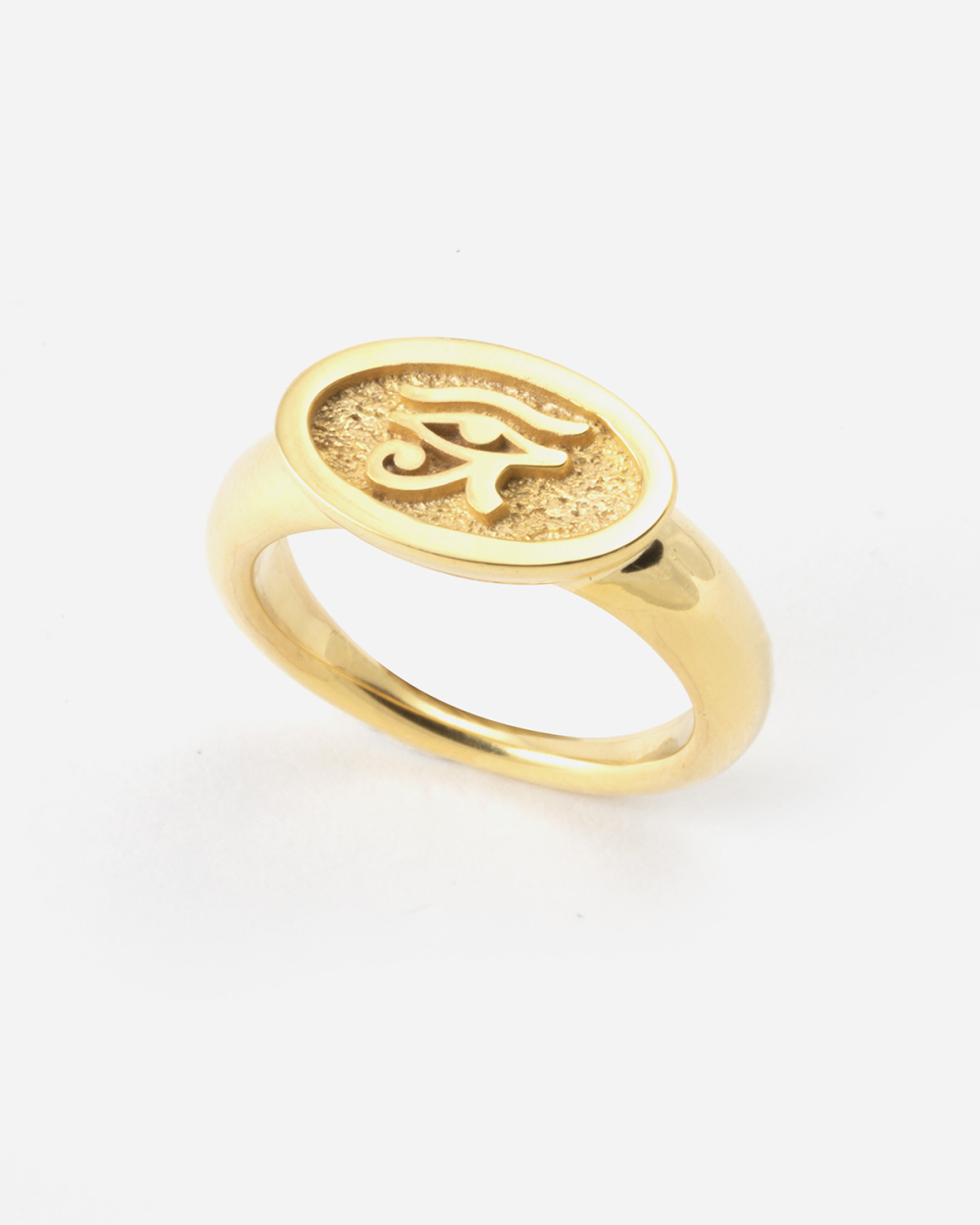 BAGUE EYE OF HORUS PLAQUÉE OR