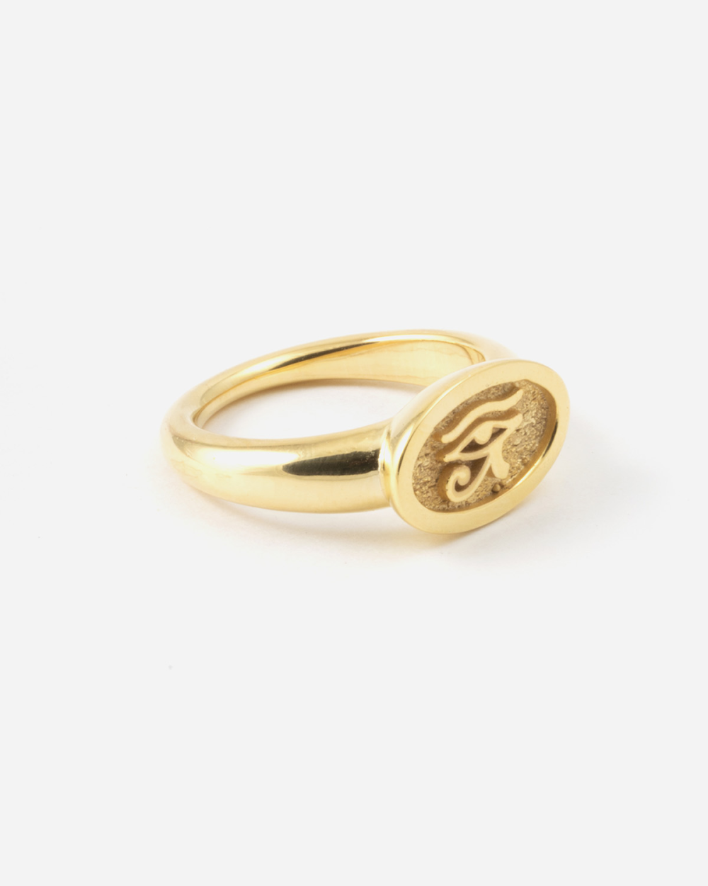 BAGUE EYE OF HORUS PLAQUÉE OR