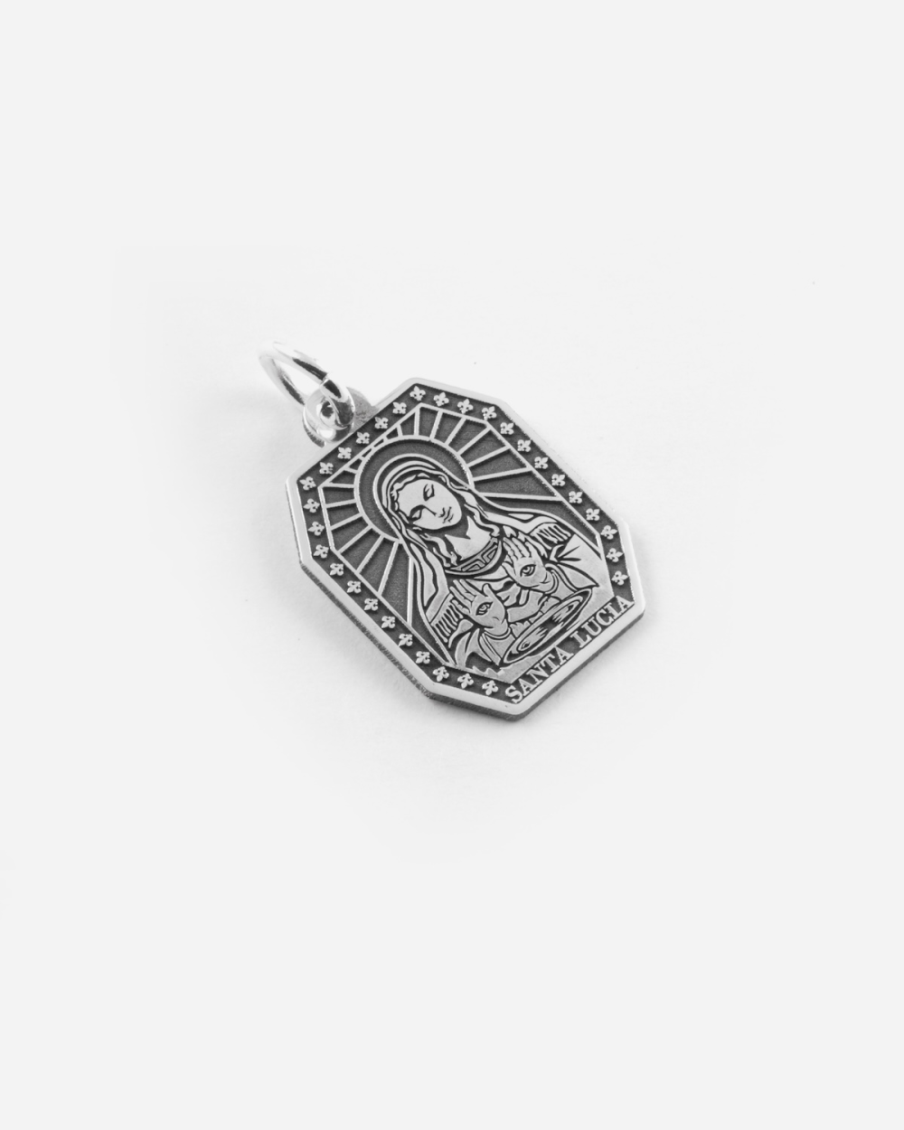 PENDENTIF SAINTE LUCIE EN ARGENT