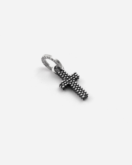 CIONDOLO MINI CHARM CROCE PUNTINATA IN ARGENTO